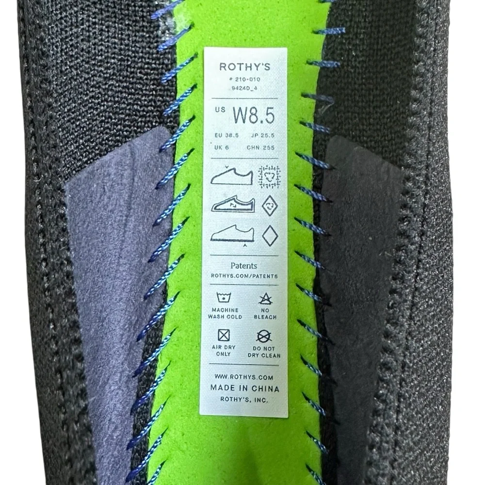 Rothy’s 8.5 Black The Max Square Flats - Picture 10 of 11
